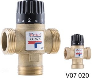 Трехходовой термостатический смесительный клапан G 1 “М, Kv 2,5, регулирования 35-60°С