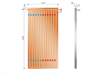 ENSOL ES1V/2.65B Плоский коллектор  з арфовым двойным поглотителем